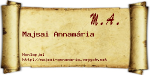 Majsai Annamária névjegykártya